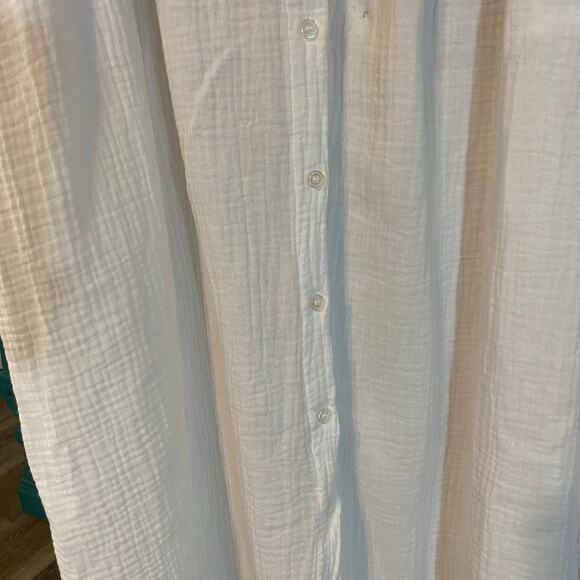 Joie White Cotton Gauze Button Front Midi Skirt XL Boho Resort Summer - Picture 5 of 9